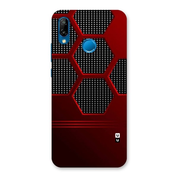 Red Black Hexagons Back Case for Huawei P20 Lite