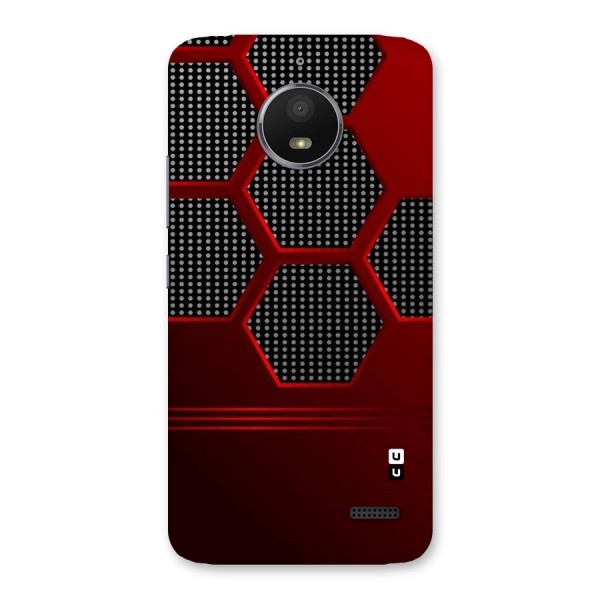 Red Black Hexagons Back Case for Moto E4