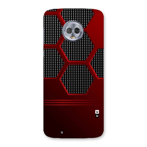 Red Black Hexagons Back Case for Moto G6