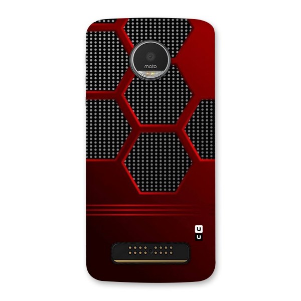 Red Black Hexagons Back Case for Moto Z Play