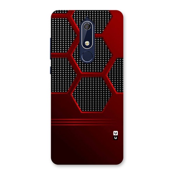 Red Black Hexagons Back Case for Nokia 5.1