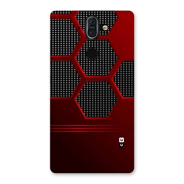 Red Black Hexagons Back Case for Nokia 8 Sirocco