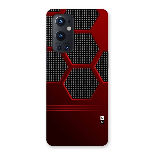 Red Black Hexagons Back Case for OnePlus 9 Pro