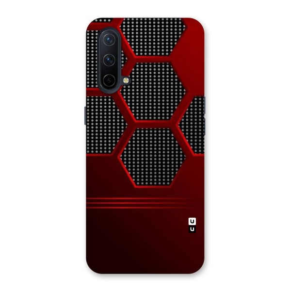 Red Black Hexagons Back Case for OnePlus Nord CE 5G
