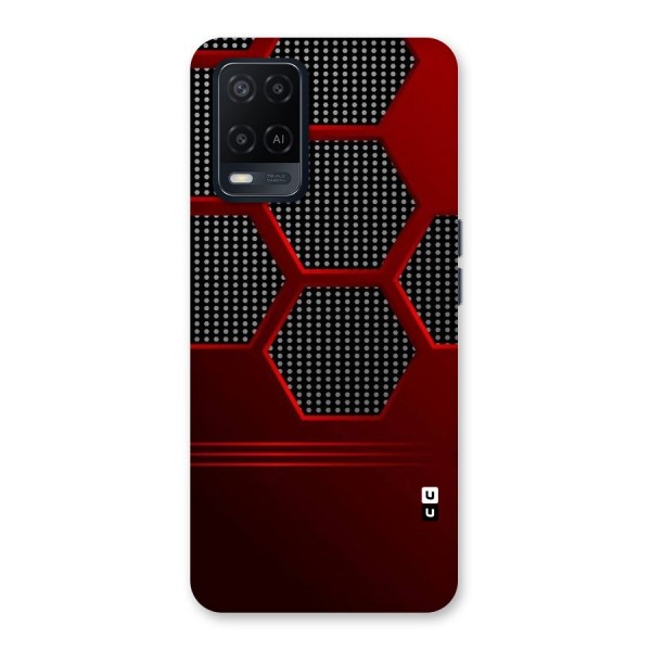 Red Black Hexagons Back Case for Oppo A54