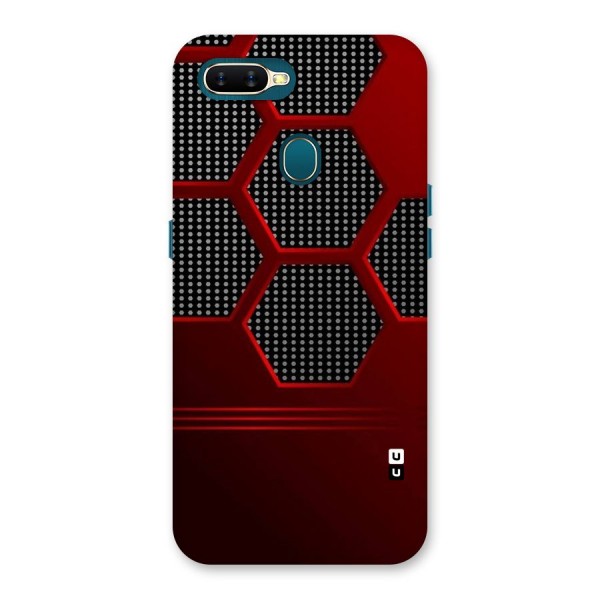 Red Black Hexagons Back Case for Oppo A7