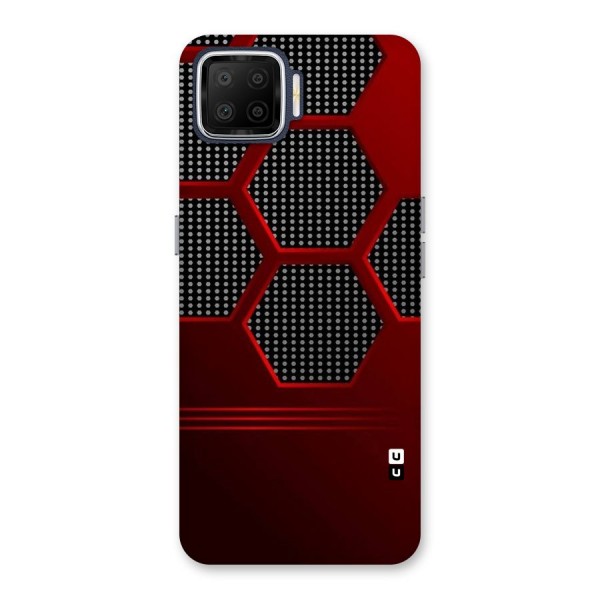 Red Black Hexagons Back Case for Oppo F17