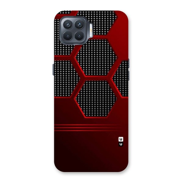 Red Black Hexagons Back Case for Oppo F17 Pro