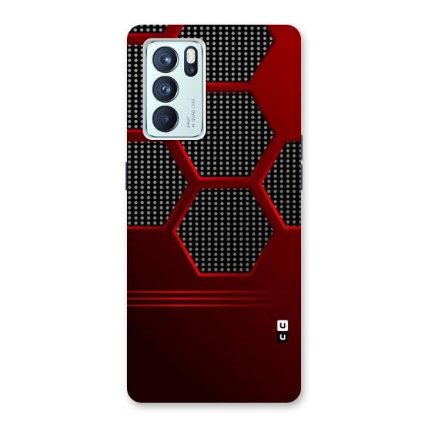 Red Black Hexagons Back Case for Oppo Reno6 Pro 5G