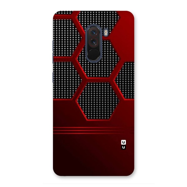 Red Black Hexagons Back Case for Poco F1