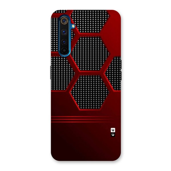 Red Black Hexagons Back Case for Realme 6 Pro