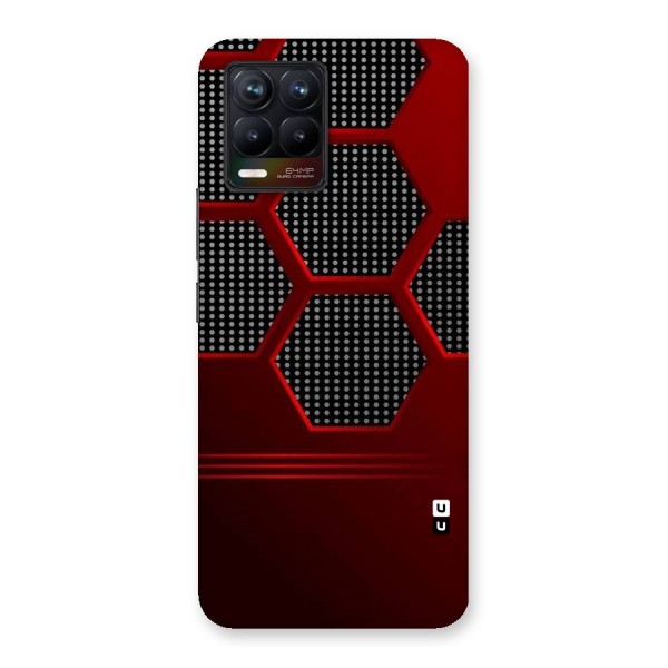 Red Black Hexagons Back Case for Realme 8