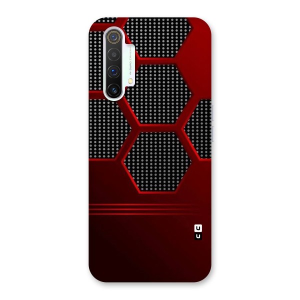 Red Black Hexagons Back Case for Realme X3