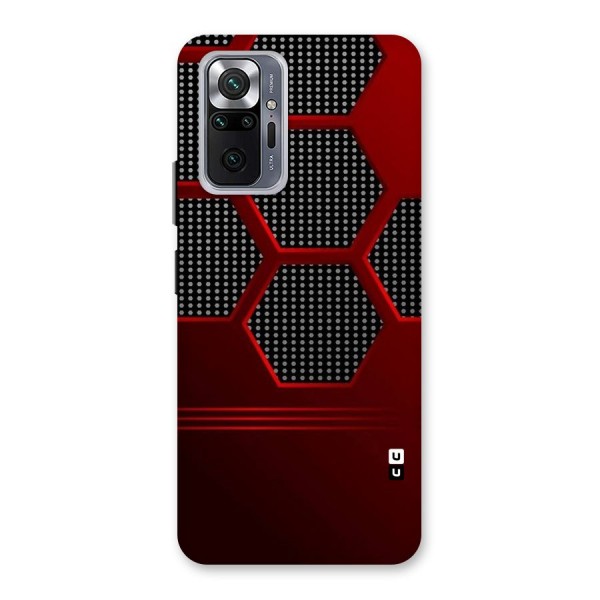 Red Black Hexagons Back Case for Redmi Note 10 Pro