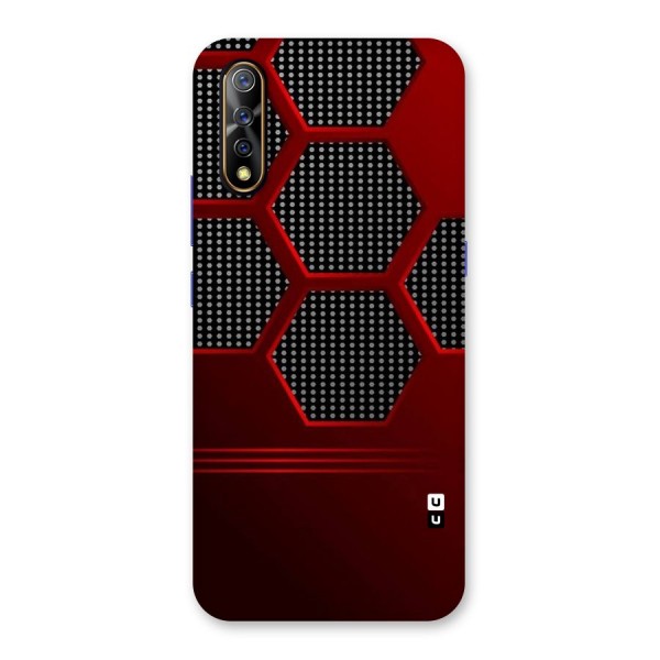 Red Black Hexagons Back Case for Vivo S1