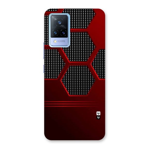 Red Black Hexagons Back Case for Vivo V21 5G