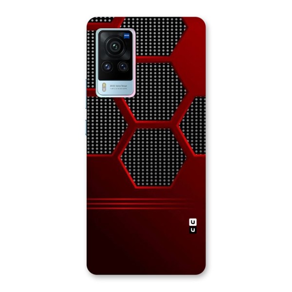 Red Black Hexagons Back Case for Vivo X60 Pro