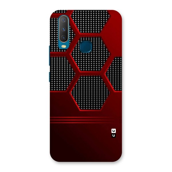 Red Black Hexagons Back Case for Vivo Y15