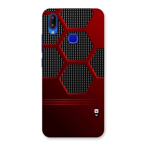 Red Black Hexagons Back Case for Vivo Y91