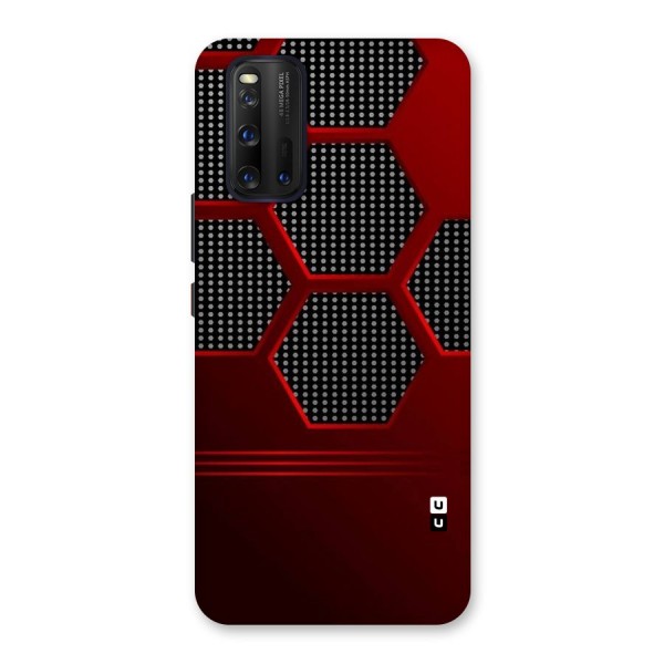 Red Black Hexagons Back Case for Vivo iQOO 3