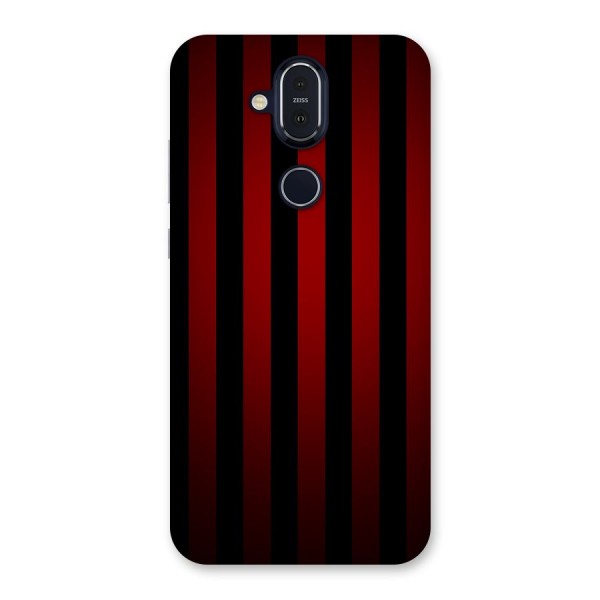 Red Black Stripes Back Case for Nokia 8.1