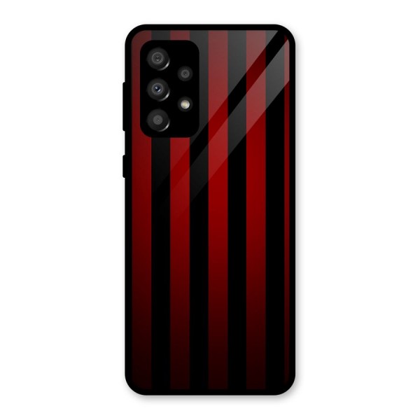 Red Black Stripes Glass Back Case for Galaxy A32