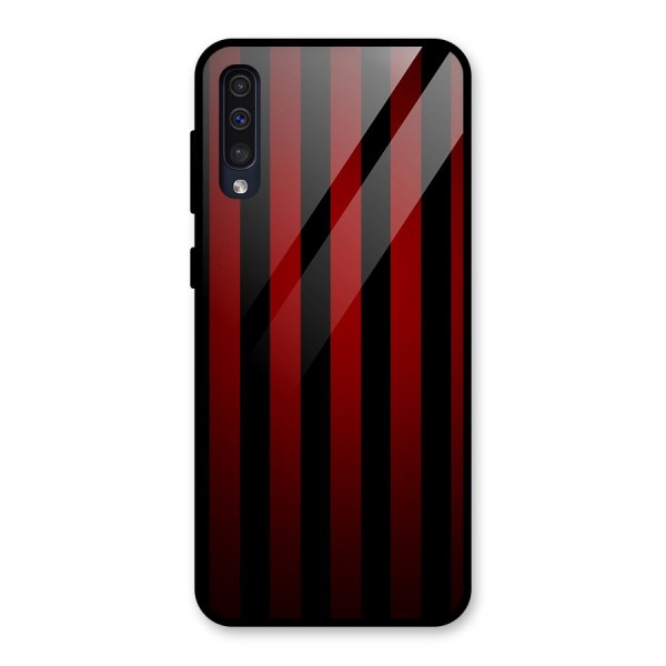 Red Black Stripes Glass Back Case for Galaxy A50s