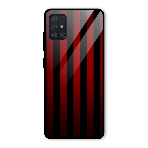 Red Black Stripes Glass Back Case for Galaxy A51