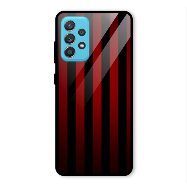 Red Black Stripes Glass Back Case for Galaxy A52s 5G