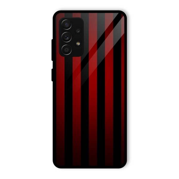 Red Black Stripes Glass Back Case for Galaxy A53 5G