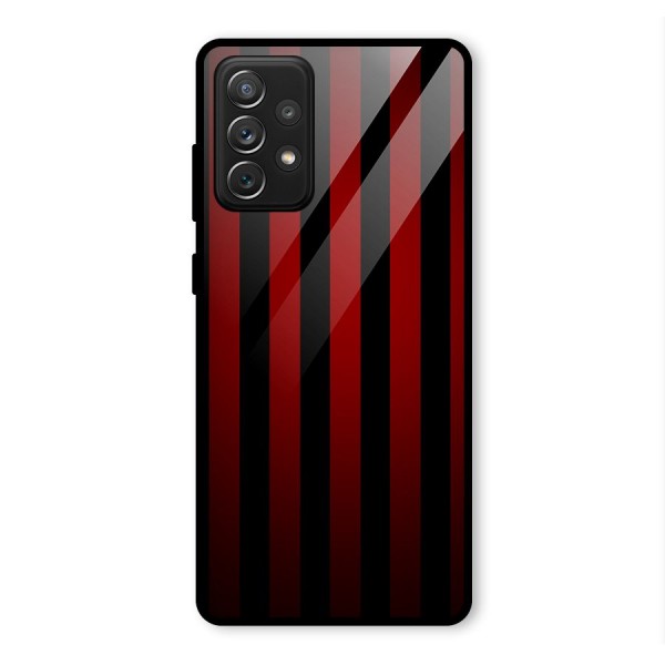 Red Black Stripes Glass Back Case for Galaxy A72