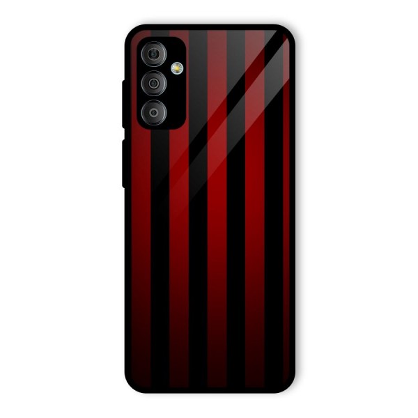 Red Black Stripes Glass Back Case for Galaxy F23