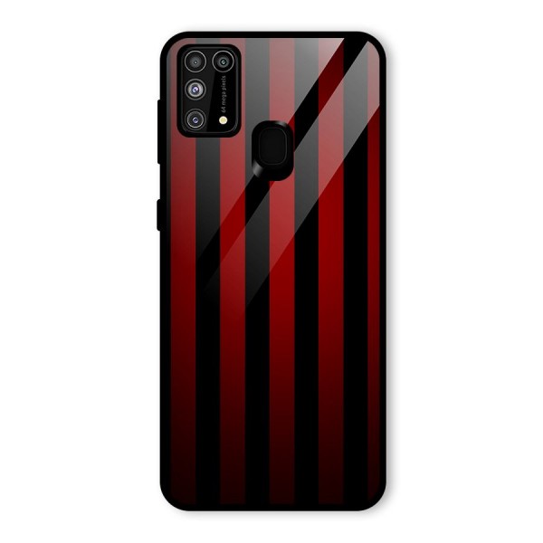 Red Black Stripes Glass Back Case for Galaxy F41