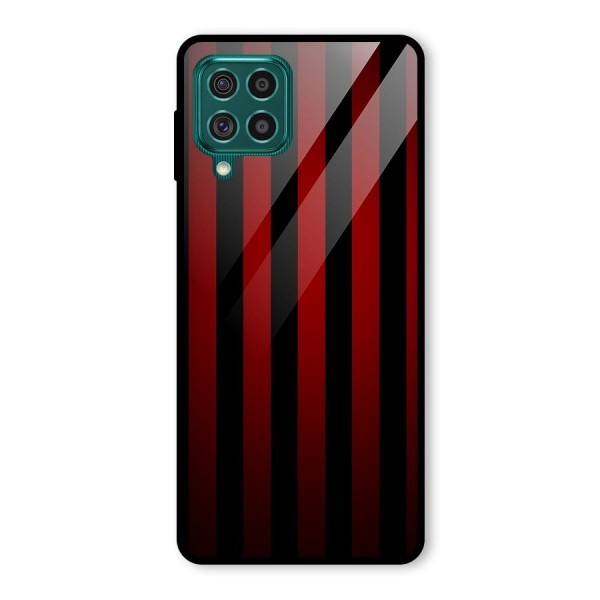 Red Black Stripes Glass Back Case for Galaxy F62