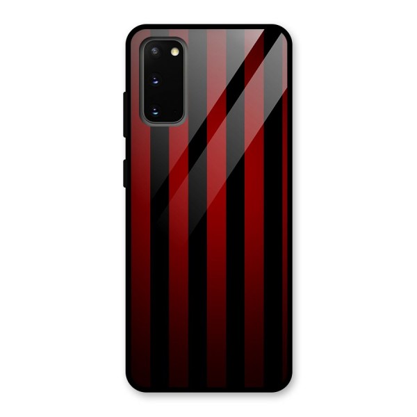 Red Black Stripes Glass Back Case for Galaxy S20