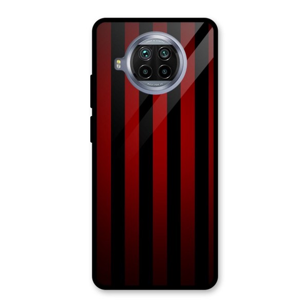 Red Black Stripes Glass Back Case for Mi 10i