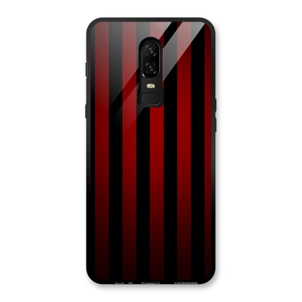 Red Black Stripes Glass Back Case for OnePlus 6