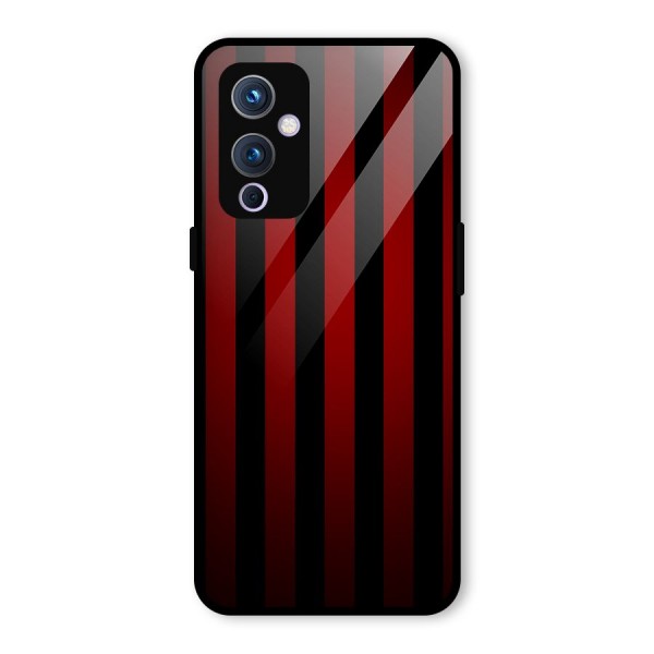 Red Black Stripes Glass Back Case for OnePlus 9