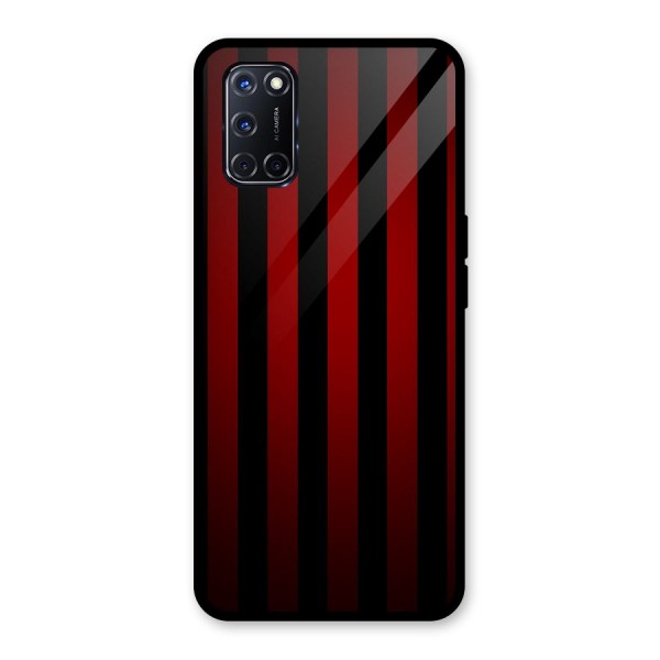 Red Black Stripes Glass Back Case for Oppo A52