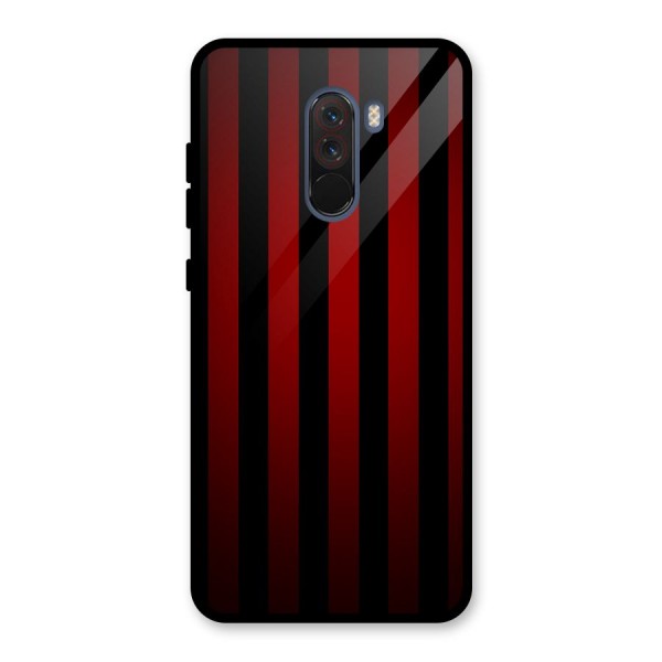 Red Black Stripes Glass Back Case for Poco F1