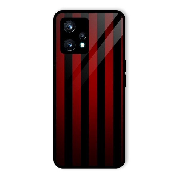 Red Black Stripes Glass Back Case for Realme 9