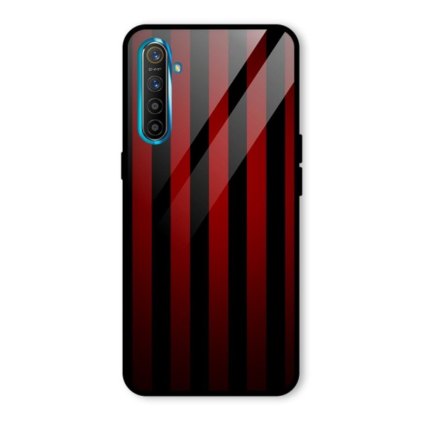 Red Black Stripes Glass Back Case for Realme XT