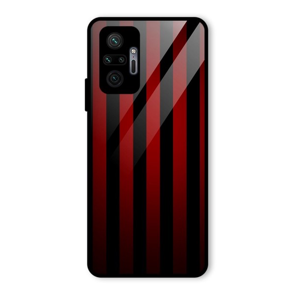 Red Black Stripes Glass Back Case for Redmi Note 10 Pro Max