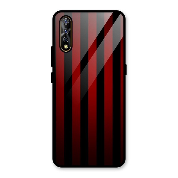 Red Black Stripes Glass Back Case for Vivo S1