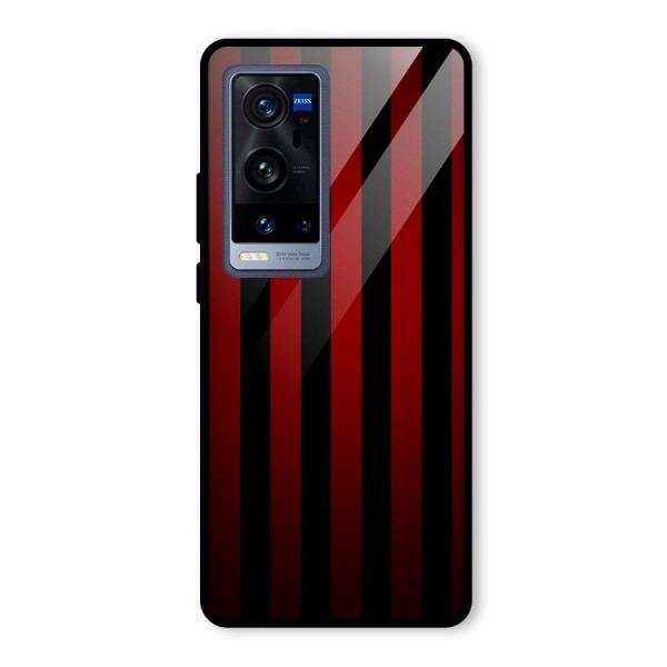 Red Black Stripes Glass Back Case for Vivo X60 Pro Plus