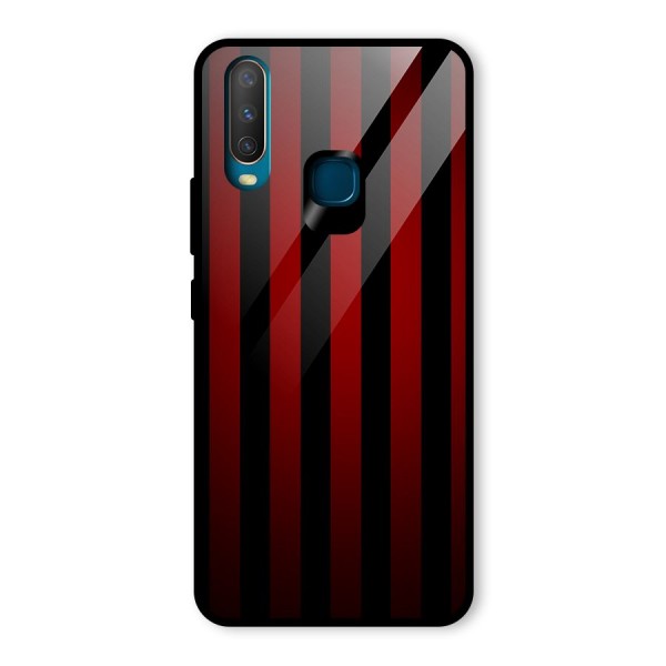 Red Black Stripes Glass Back Case for Vivo Y15