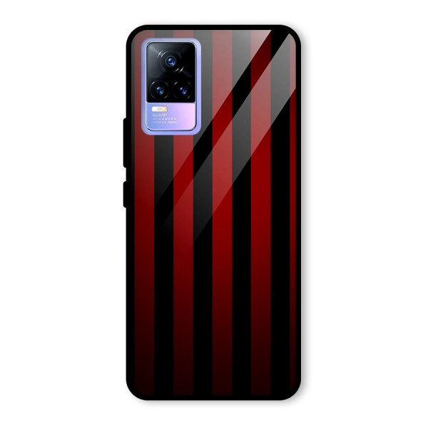 Red Black Stripes Glass Back Case for Vivo Y73