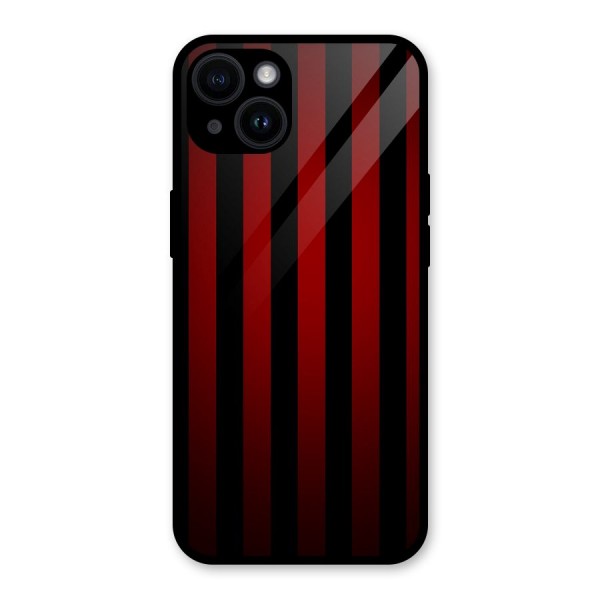 Red Black Stripes Glass Back Case for iPhone 14