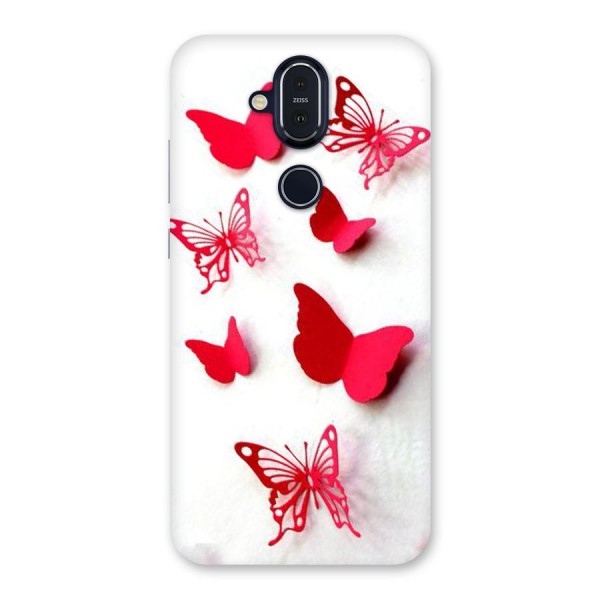 Red Butterflies Back Case for Nokia 8.1