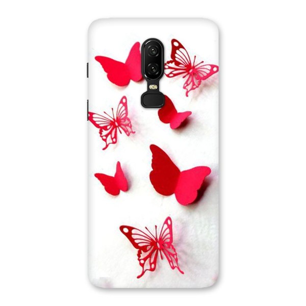 Red Butterflies Back Case for OnePlus 6